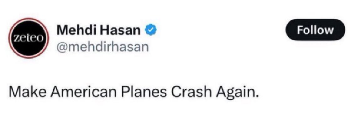 EYakoby's tweet image. Mehdi Hasan deleted this tweet because it exposes that he is an extremist.

It would be a shame if it went viral.