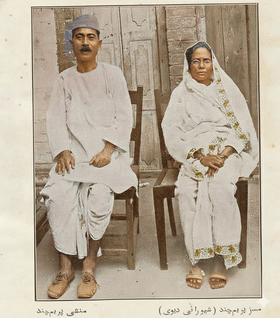 कलम के सिपाही मुंशी प्रेमचंद अपनी धर्मपत्नी शिवरानी देवी के साथ। 
सादगी और साहित्य का एक अनूठा संगम।

#मुंशी #प्रेमचंद #HindiLiterature #साहित्य #उपन्यास #Munshi