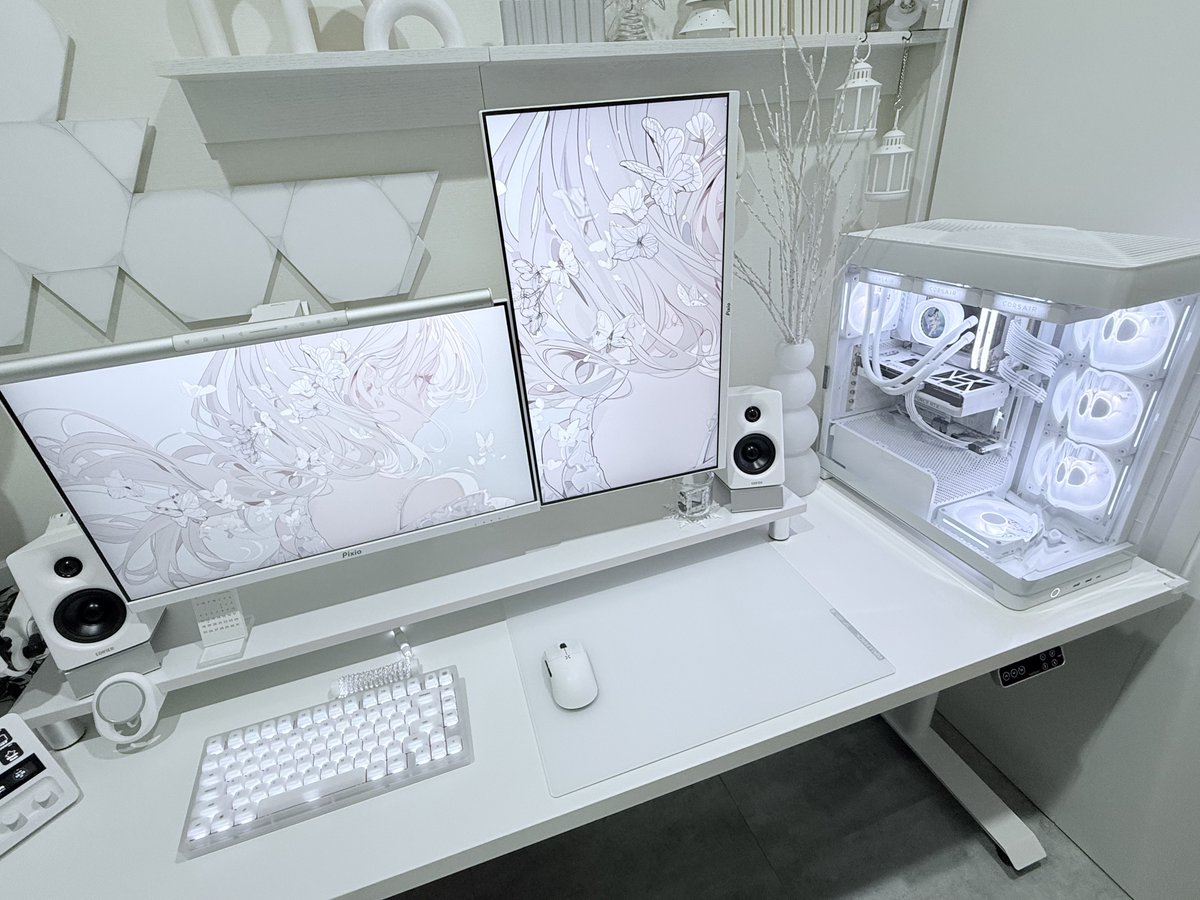 Ikemyyy デュアルモニターアームのホワイトです！ ですが最近シングル