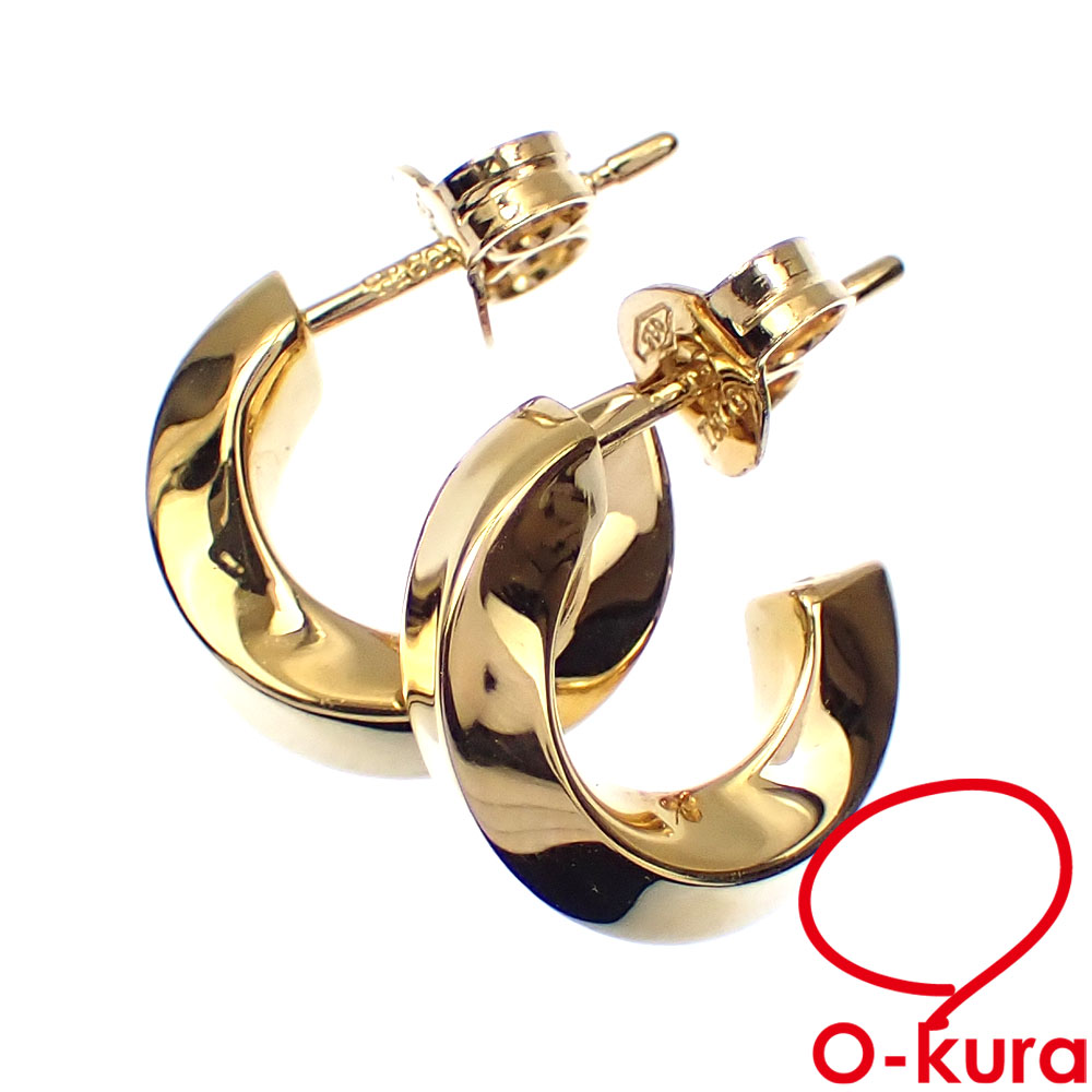ティファニー K18YG ツイスト フープ ピアス 販売中です✨ O