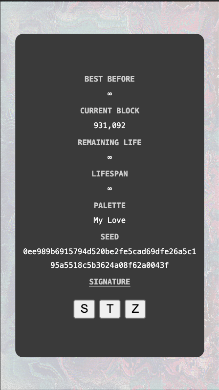 cent9232's tweet photo. BEST BEFORE Nº86 - IMMORTAL 
palette: My Love  by @Ordinals10K @veryordinally @trygamma @SignalsArt @eliherf 
(ME):https://t.co/B8dGGUqS7f
(Gamma):https://t.co/OP6mFgcPY5 https://t.co/1hYkgMRCI6