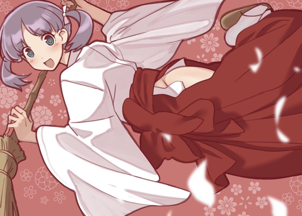 FirecrackerSaki's tweet image. 早く描かないと巫女服の期間おわっちゃう～と思って花田煌ﾁｬﾝ描きましたのら～　#咲FA