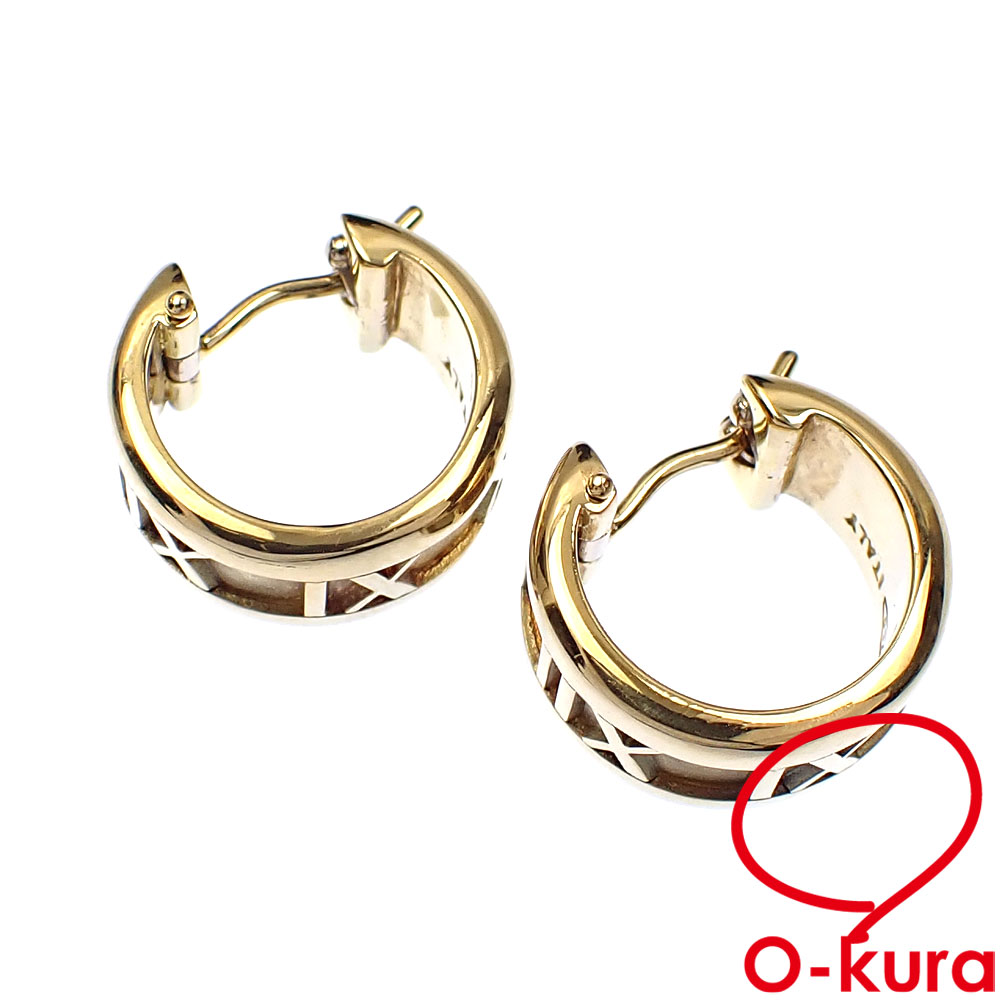 極美品　ティファニー　ピアス　オープン　アトラス　フープ　Au750　K18 楽天市場】ティファニー ピアス K18YG オープンアトラス フープピアス