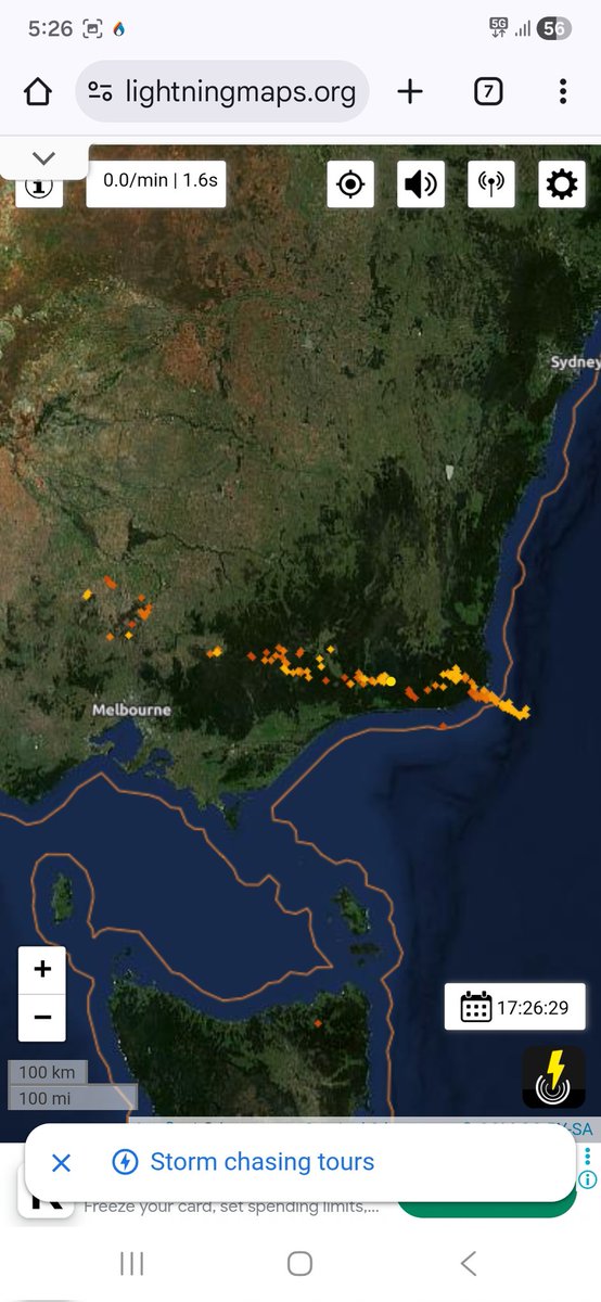 Teeraze's tweet photo. Lightning Tracker across Victoria right now, please no more fires 🙏 😔 #vicfires https://t.co/JKWDMiSxSb