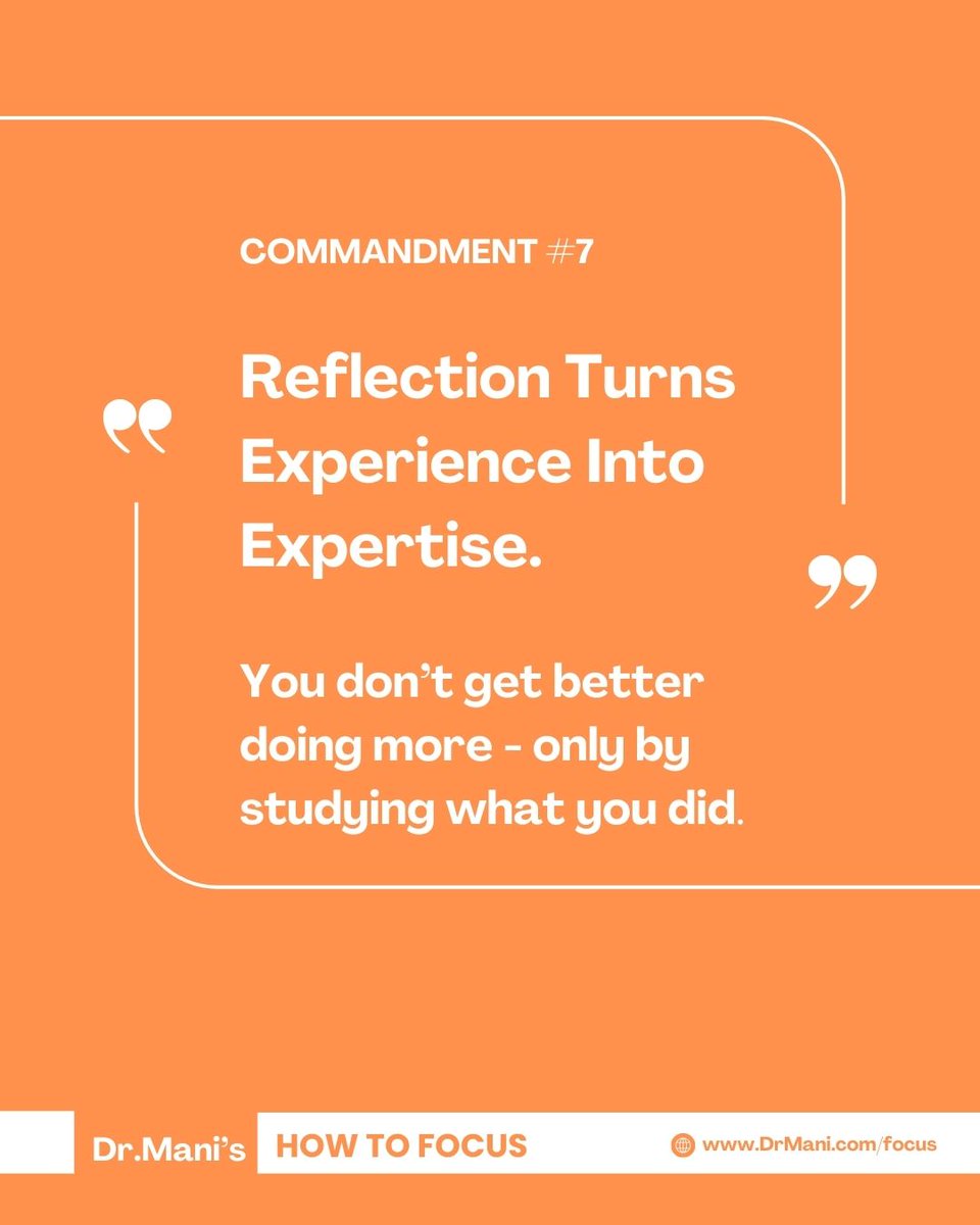 Experience doesn’t make you better.
Experience + reflection does.
🙏
#HowToFocus
#10FocusCommandments