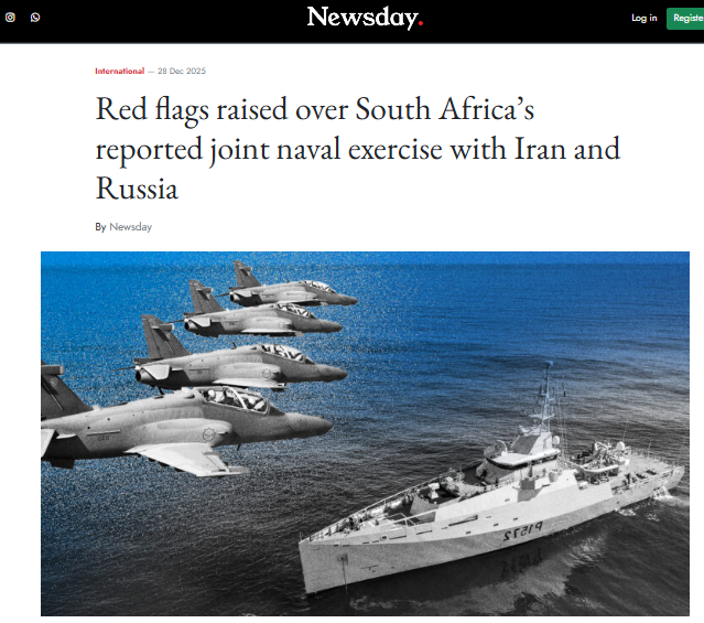 ConCaracal's tweet image. South Africa will conduct joint naval drills tomorrow, 9 January, in South African waters with Russia, China and Iran.