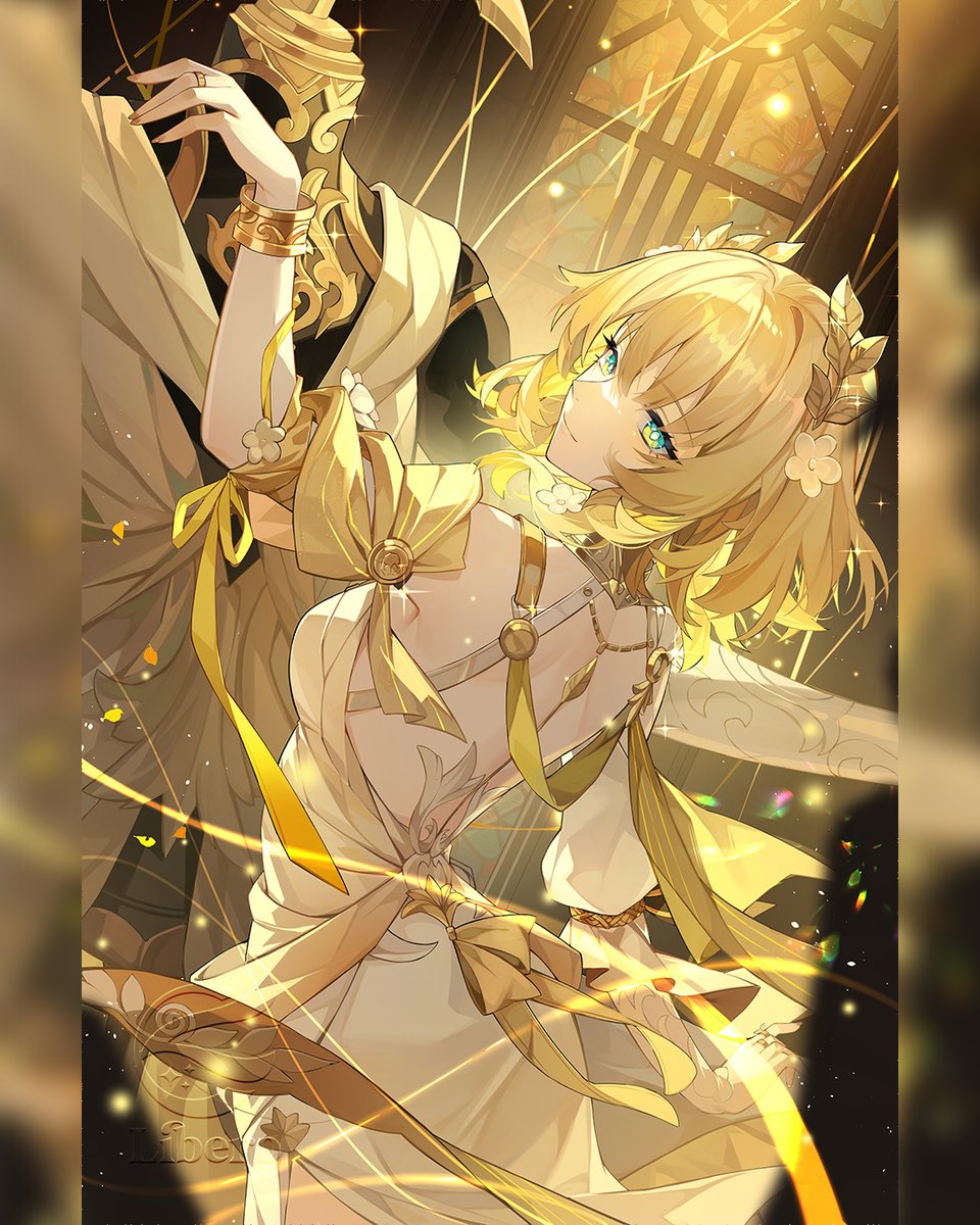 Liberoartstudio's tweet photo. "Life, so fragile, like a wisp of silk." ✨🌿
#Aglaea #HonkaiStarRail #崩壊スターレイル https://t.co/kux1MjIhAI