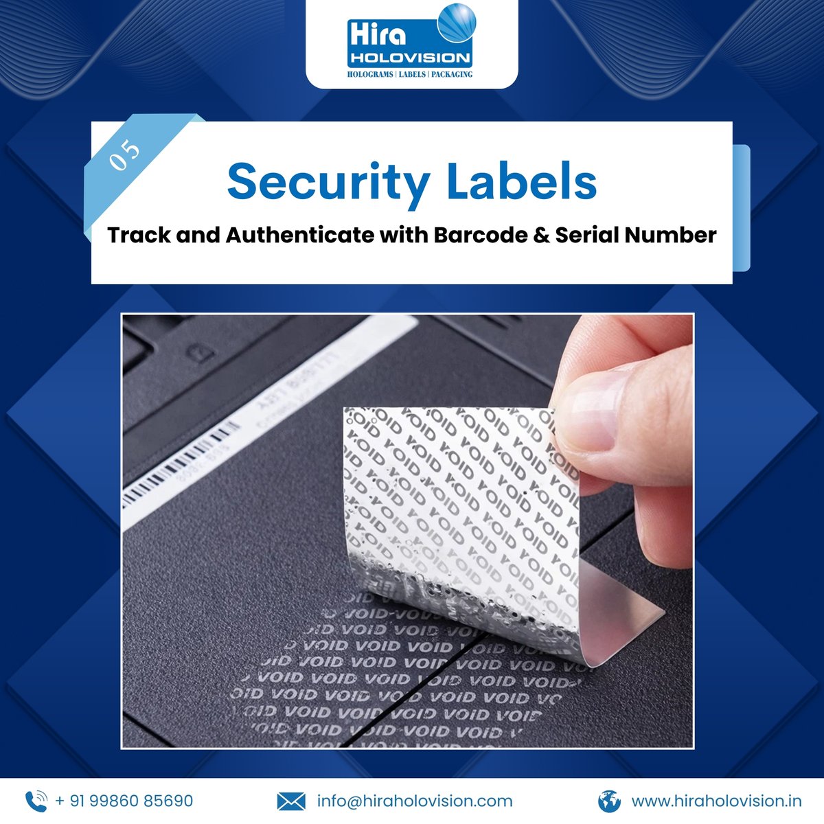 HHolovision's tweet image. Customized security labels protect, track, and authenticate with low-residue designs, dual-layer security, and barcode-enabled anti-counterfeiting protection.

Visit: hiraholovision.in/products/secur…

#HiraHolovision #SecurityLabels #TamperEvident #LowResidueLabels #DualLayerProtection