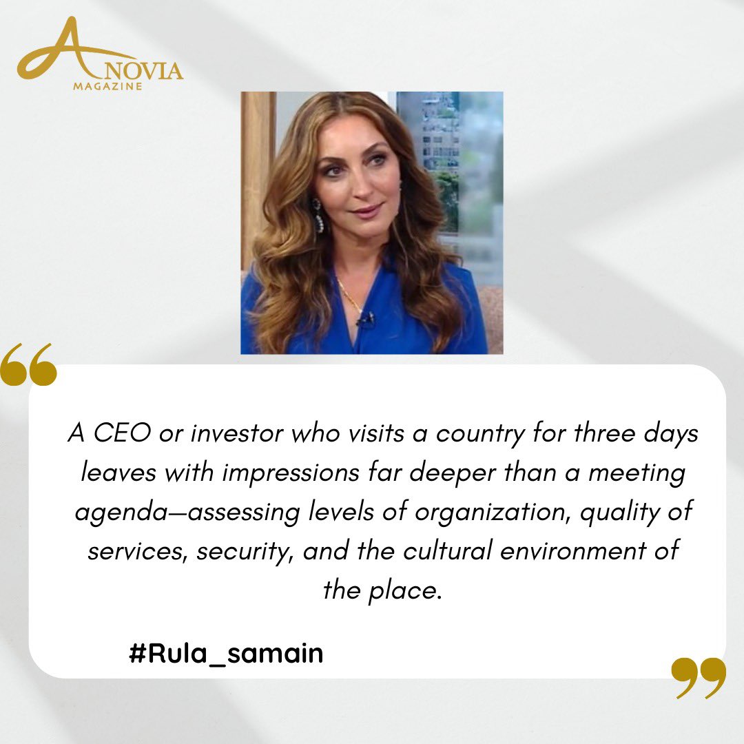 #business #tourism on Anovia magazine 
#ceo &amp; #founder <a href="/rula_samain/">Rula Samain</a> 
<a href="/AddustourNews/">جريدة الدستور - Addustour Newspaper</a> <a href="/PrimeMinistry/">Prime Ministry of Jordan</a> <a href="/ForeignMinistry/">وزارة الخارجية وشؤون المغتربين الأردنية</a> <a href="/RHCJO/">RHC</a> <a href="/UNESCO/">UNESCO 🏛️ #Education #Sciences #Culture 🇺🇳</a> 
#anoviajo