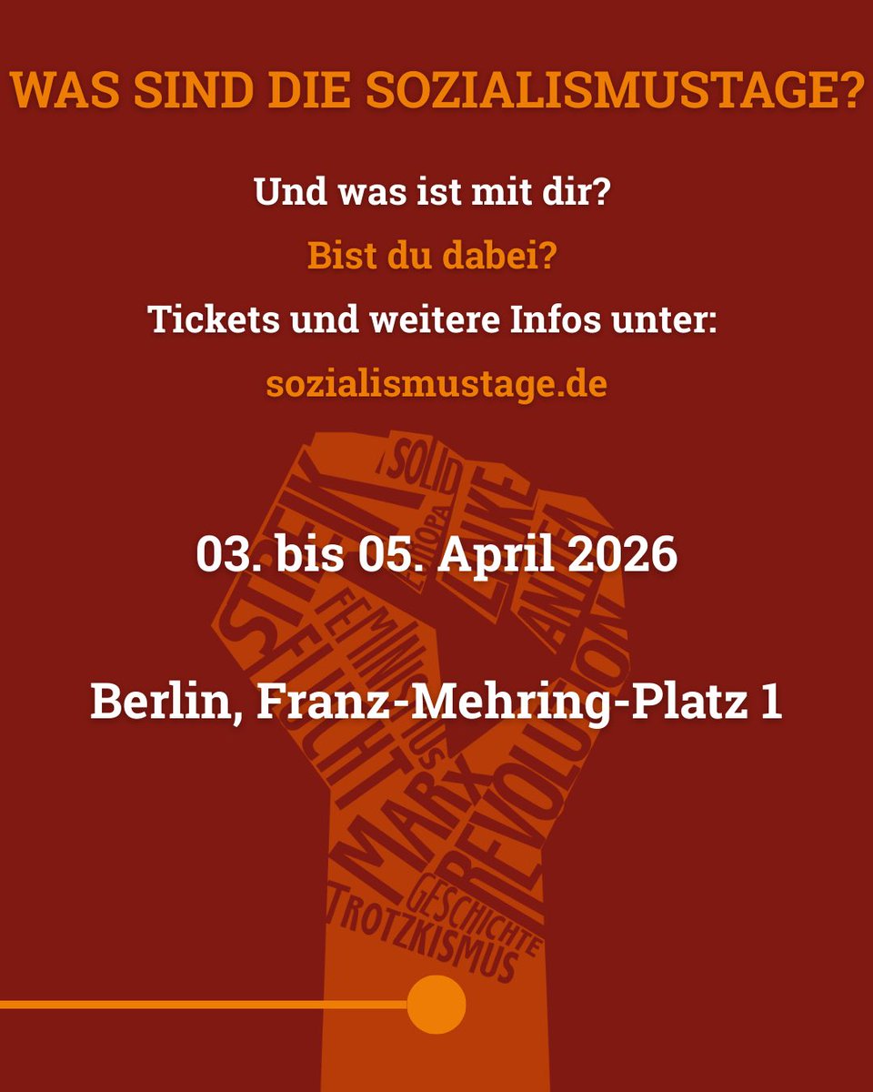 solcwi's tweet image. 🚩Kommt zu den bundesweiten Sozialismustagen vom 3.-5. April in Berlin✊

Meldet euch jetzt an auf sozialismustage.de