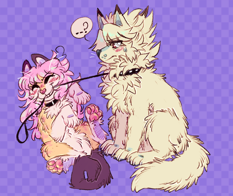 KitCatPanthers's tweet image. She's trying to tug Lycaon over but he wont budge