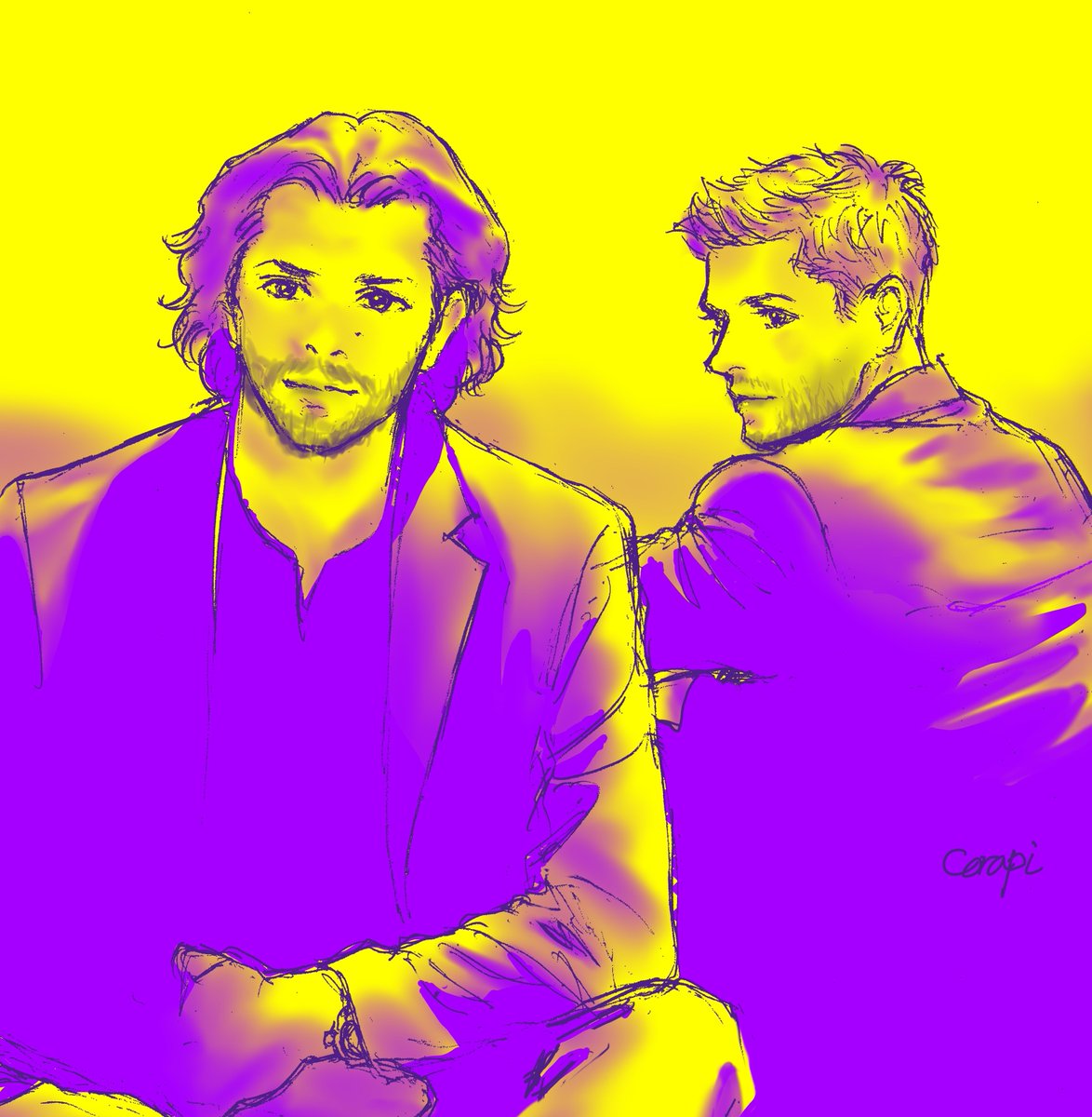 corapi9's tweet image. 魂こめた（つもりの）サムディンちゃん過去絵(笑)にカラーつけてみた🦌🐿️