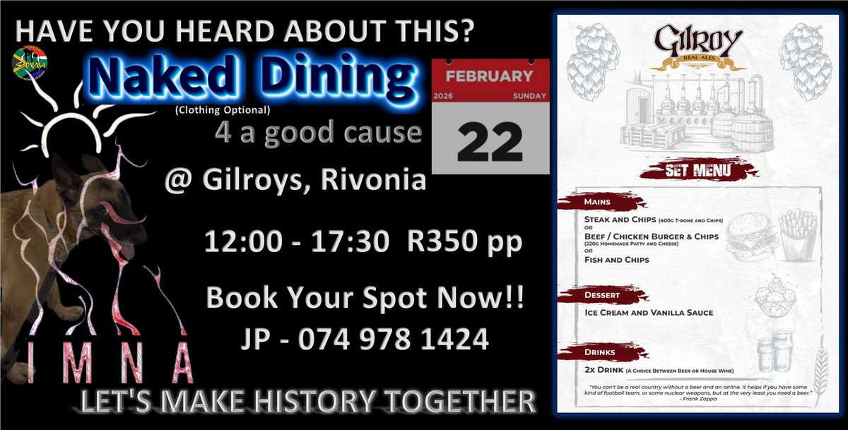 Naked beer and lunch anyone?