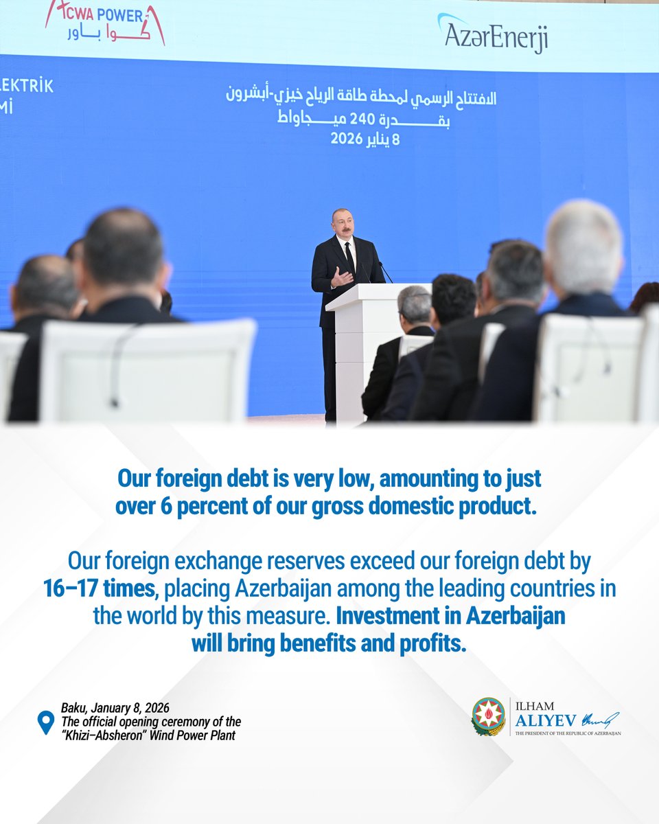presidentaz's tweet image. Investment in Azerbaijan will bring benefits and profits.