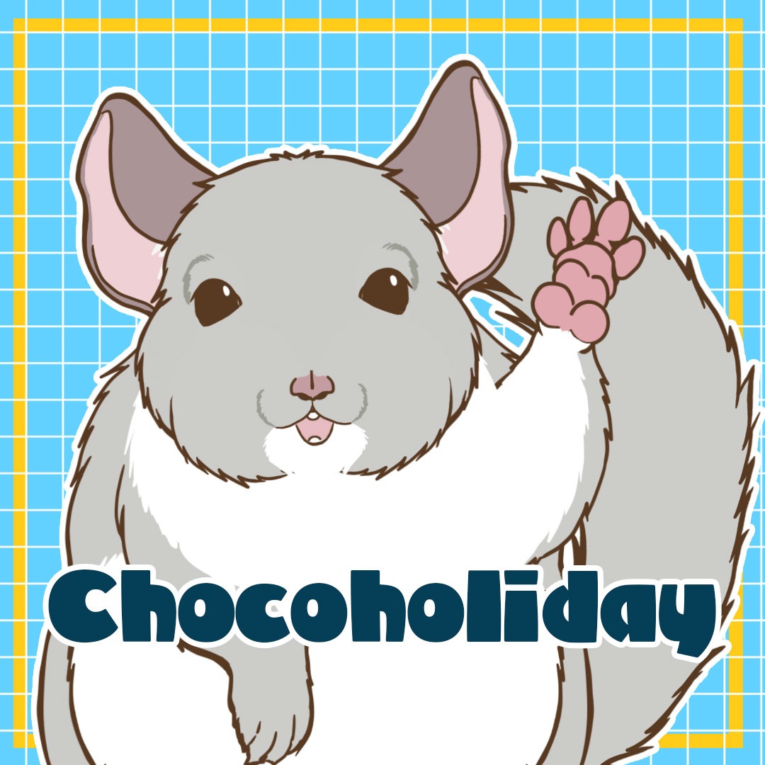 📢チンチラチラチラ出展者紹介📢
出展名：Chocoholiday(小野りひと) 
二回目の出展になります！今回のチンチラチラチラでは龍猫麻雀(ステッカー)制作予定です！ブースにて、チンチラLive2Dモデル紹介もするかも？？
 #チンチラチラチラ