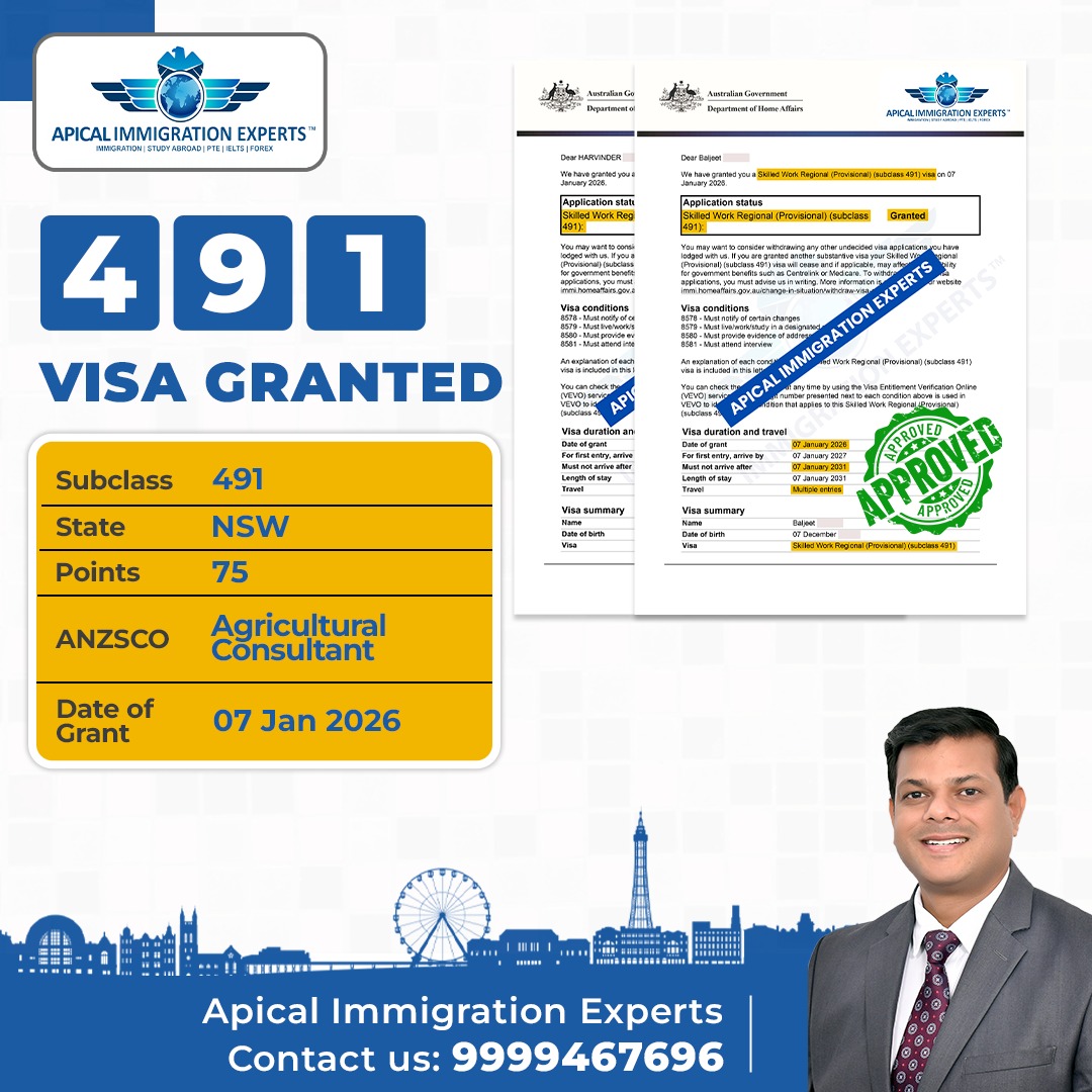 Immixperts's tweet image. 🎉 One More Grant… and Many More Loading! 🇦🇺

Heartiest congratulations to 𝗠𝗿. 𝗕𝗮𝗹𝗷𝗲𝗲𝘁 on receiving her Subclass 491 – NSW Visa Grant under Australia’s Skilled Migration Program!

#VisaSuccess #PRPathway #CareerAbroad #MigrationConsultant #PRJourney