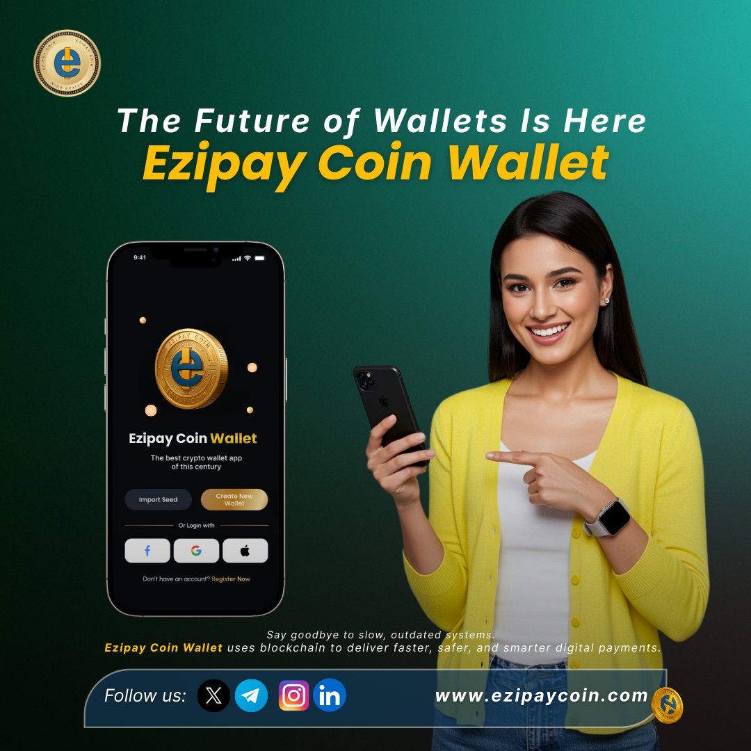 The future of digital wallets is here with Ezipay Coin Wallet—fast, secure,  and built on blockchain. Join the movement at https://t.co/Y1Uj5yqXnF  #EzipayCoin #CryptoWallet #Blockchain #DigitalPayments #Web3 #FinTech  #FutureOfFinance