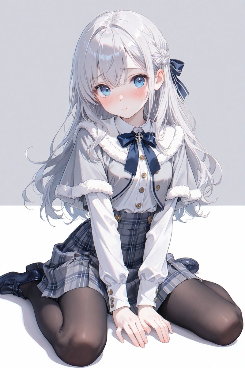 たんちゃん　ペアキャラ　手描き　イラスト　リクエスト ぺたん銀髪ちゃん🩶 #AIイラスト