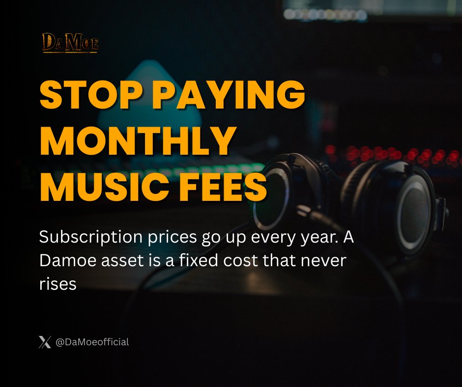 DaMoeofficial's tweet image. Lock in your costs today. 🔒

Streaming services raise their prices constantly. When you buy a Damoe Master, the price is locked at the moment of minting! 🔒

It’s a hedge against the rising cost of digital access! 🎶

Save money in the long run.

#FinancialSmart #Ownership