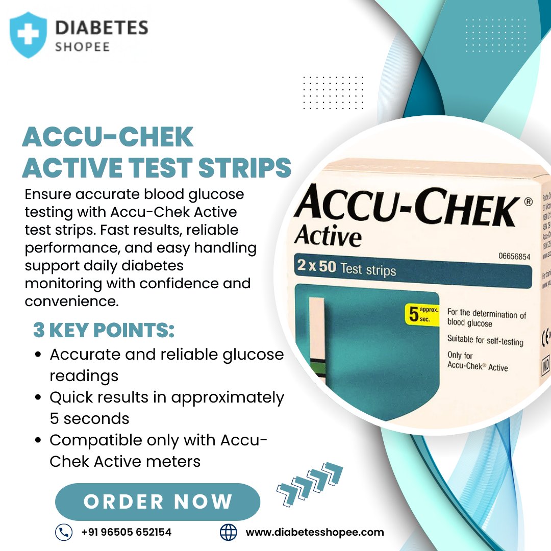 DiabetesShopee's tweet image. Ensure accurate blood glucose testing with Accu-Chek Active test strips. Fast results, reliable performance, and easy handling support daily diabetes monitoring with confidence and convenience.
#AccuChekActive #TestStrips #BloodSugarTesting #DiabetesCare #GlucometerStrips
