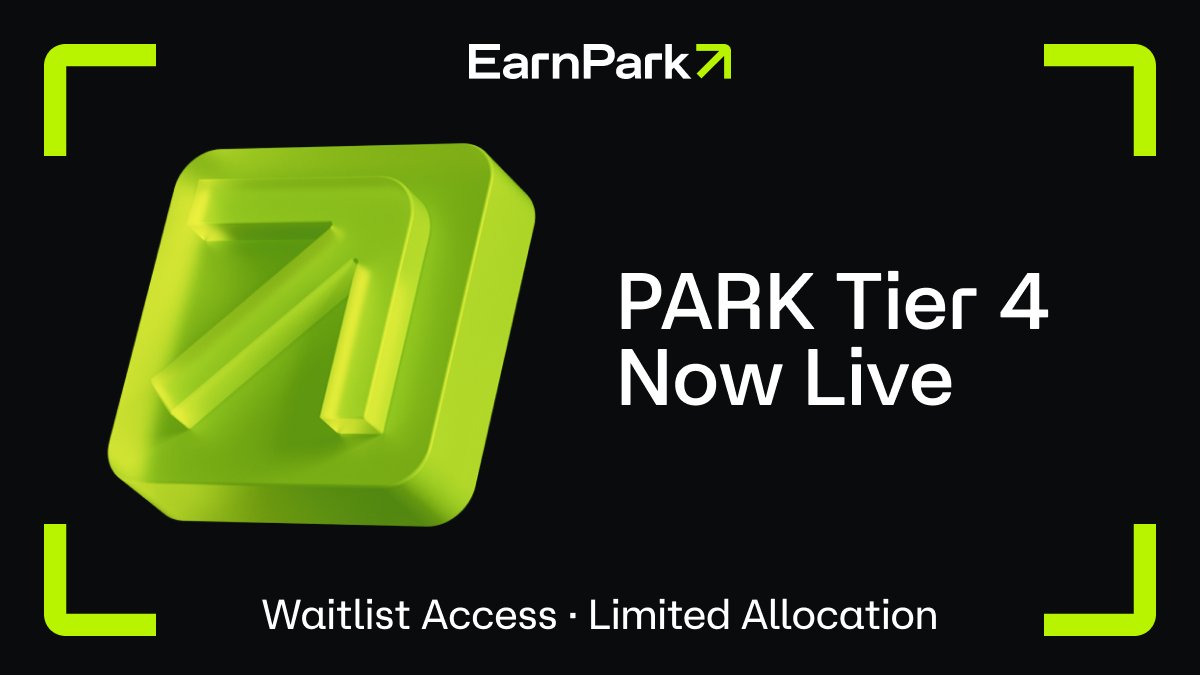 The $PARK Sale Tier 4 is live: waitlist access open!

✅ If you’re on the Waitlist:
Your early access has started.
You have 24 hours of exclusive entry before Tier 4 opens to the public.

👉 Get your $PARK: go.earnpark.com/9yxw