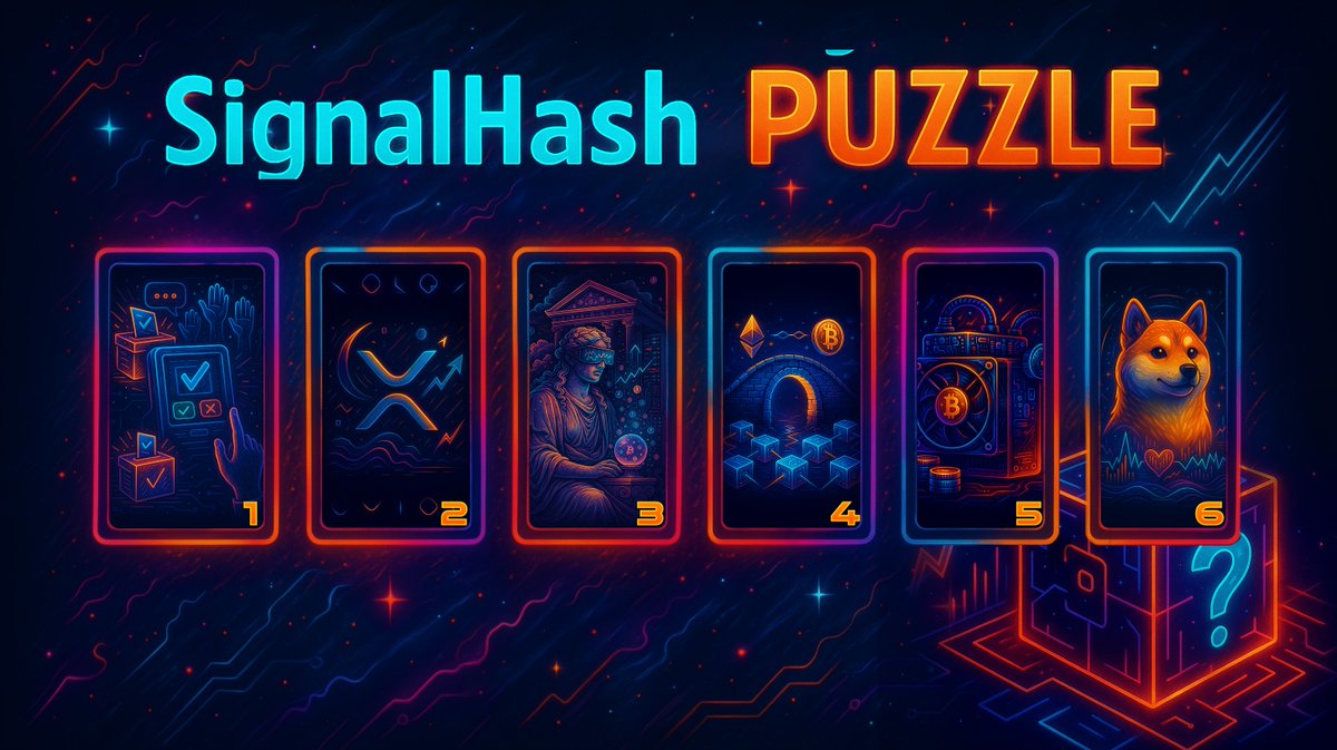 signalhash's tweet image. Crack the #code. Unlock #rewards. 💥 We’ve hidden 6 crypto clues in our latest image post — each picture represents a well-known crypto project. Take the first letter of each one (in ALL CAPS) to form a 6-letter #promo #code.

Use it in Wallet &amp;gt; #promo #code to claim your prize…