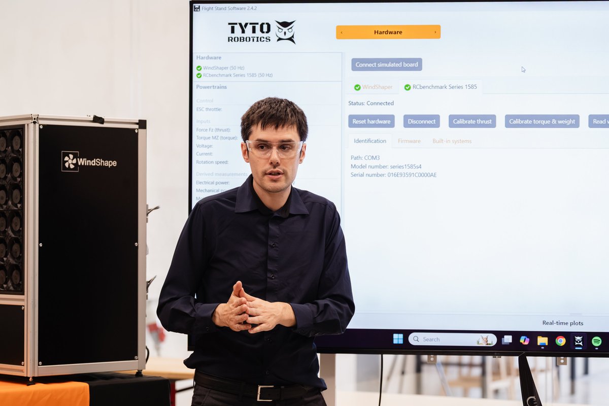 tyto_robotics's tweet photo. At Tyto Robotics, we help clients improve drone performance through reliable insight into their hardware. From WindShape wind tunnel integration to dynamic propeller balancing, we're proud to be at the forefront of drone testing technology. #WindCon2025 #UAVTesting https://t.co/CjF3gNQShA