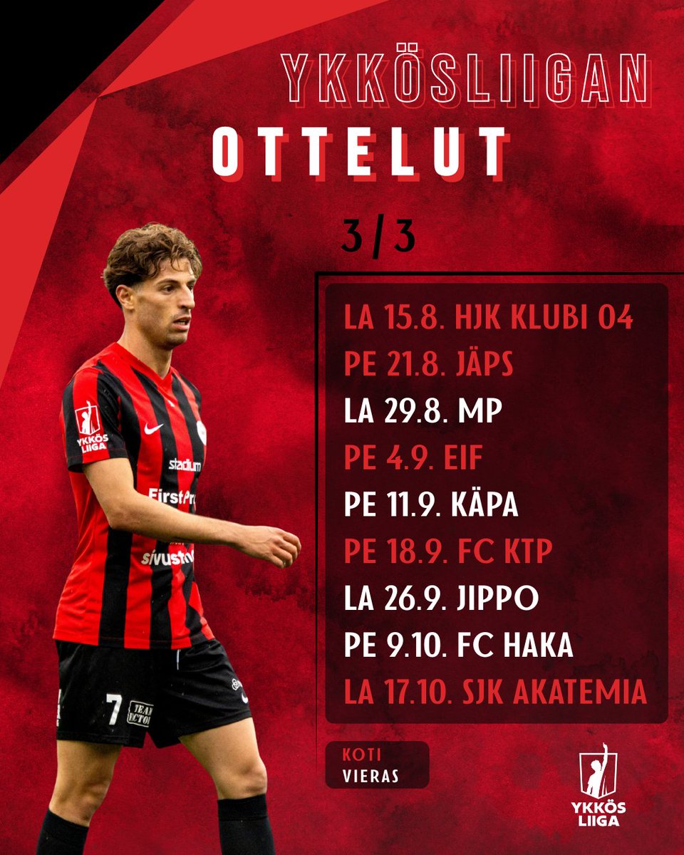 Tässä se on – Ykkösliigan koko ohjelma huhtikuusta lokakuuhun 🤩 

PK-35 aloittaa Ykkösliigan kautensa pitkäperjantaina 3.4. kotikentällä EIF:ää vastaan ja kohtaa heti huhtikuussa myös Veikkausliigasta pudonneet FC Hakan ja KTP:n.

Lue lisää: edustus.pk-35.fi/miehet-edustus…

#Ykkösliiga