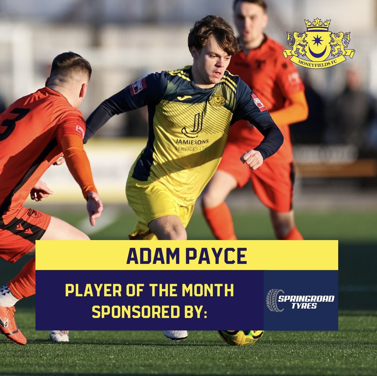 MONEYFIELDSFC's tweet image. 🏆 Some month for @AdamPayce as he won both the X and Insta votes for Player of the Month. That assist away to Littlehampton really was something! Congrats to Paycey!

#UpTheMoneys