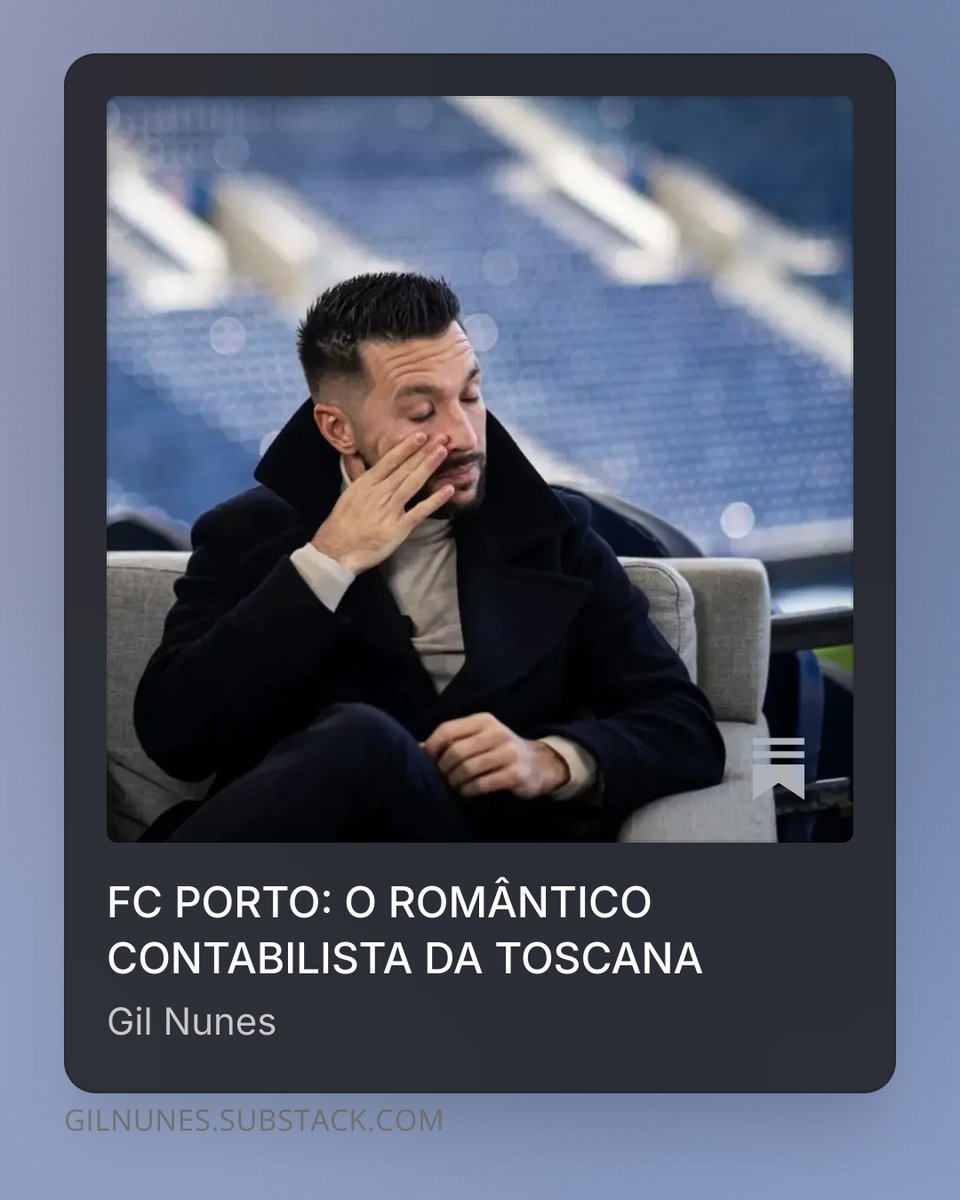 Crónica desta semana: <a href="/FCPorto/">FC Porto</a> <a href="/maisFCPorto/">+FC Porto</a> <a href="/FCPortoCentral/">FC Porto Central</a> <a href="/FCPortofas/">FCPortofas</a> <a href="/PortalDragoes/">Portal dos Dragões</a> #fcporto #fcp #francescofarioli 

Ler aqui: gilnunes.substack.com/p/fc-porto-o-r…