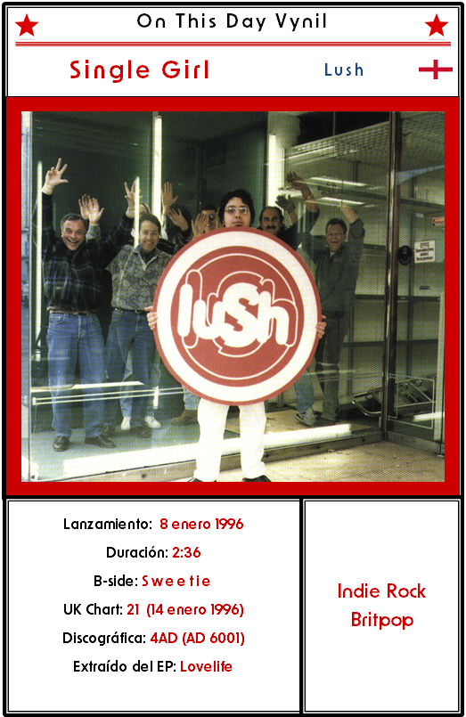 OnThisDayVinyl's tweet photo. Tal día como hoy …
se publicó hace 30 años el single “SINGLE GIRL” del grupo inglés LUSH.
#OTDV
https://t.co/CY0ONihlZa https://t.co/PoXorfjLRF