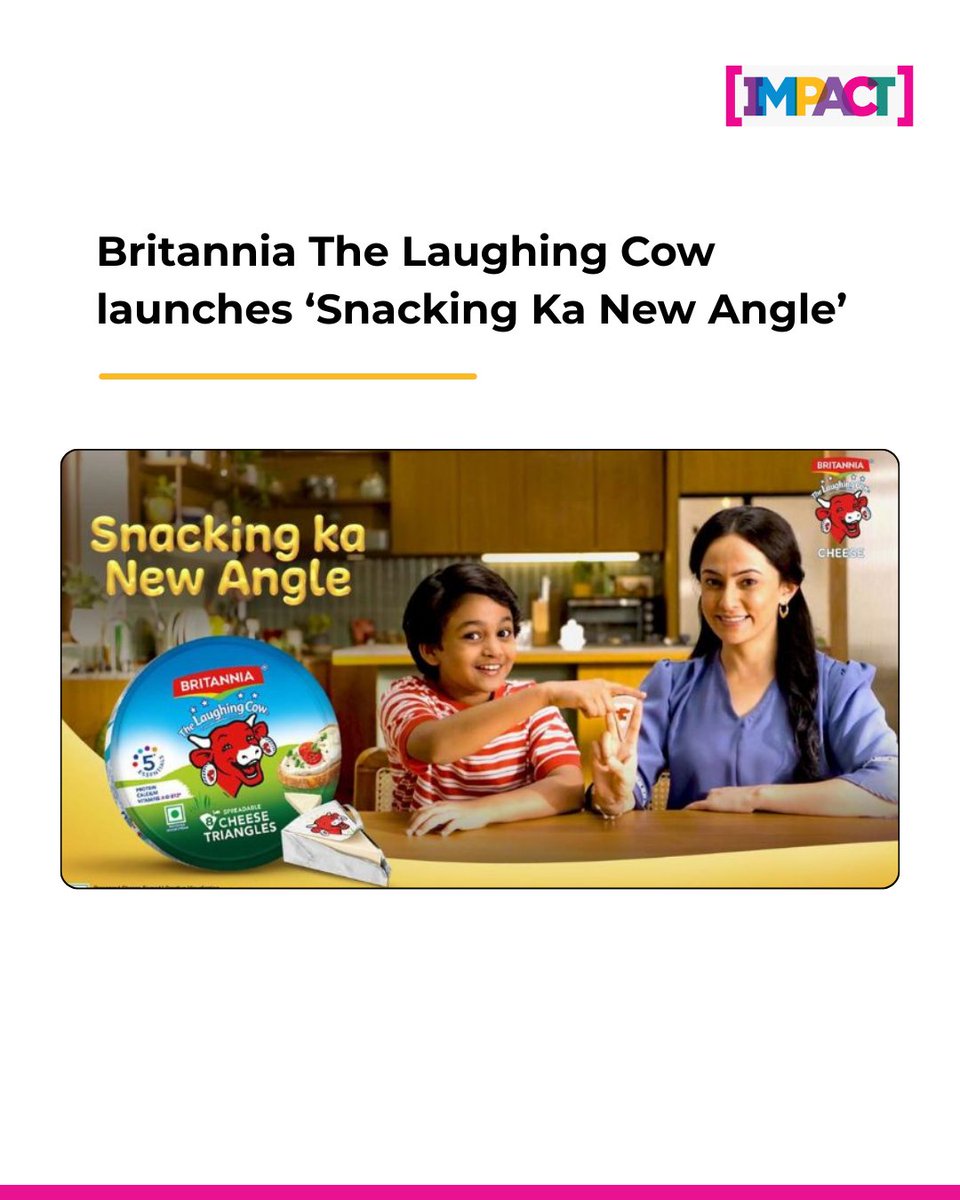 IMPACT_onnet's tweet image. With ‘Snacking Ka New Angle’, Britannia The Laughing Cow aims to shift cheese from a meal add-on to an anytime, ready-to-eat snack.

Read more on - impactonnet.com/more-from-impa…

#Britannia #TheLaughingCow #CheeseTriangles #SnackingKaNewAngle #ReadyToEat