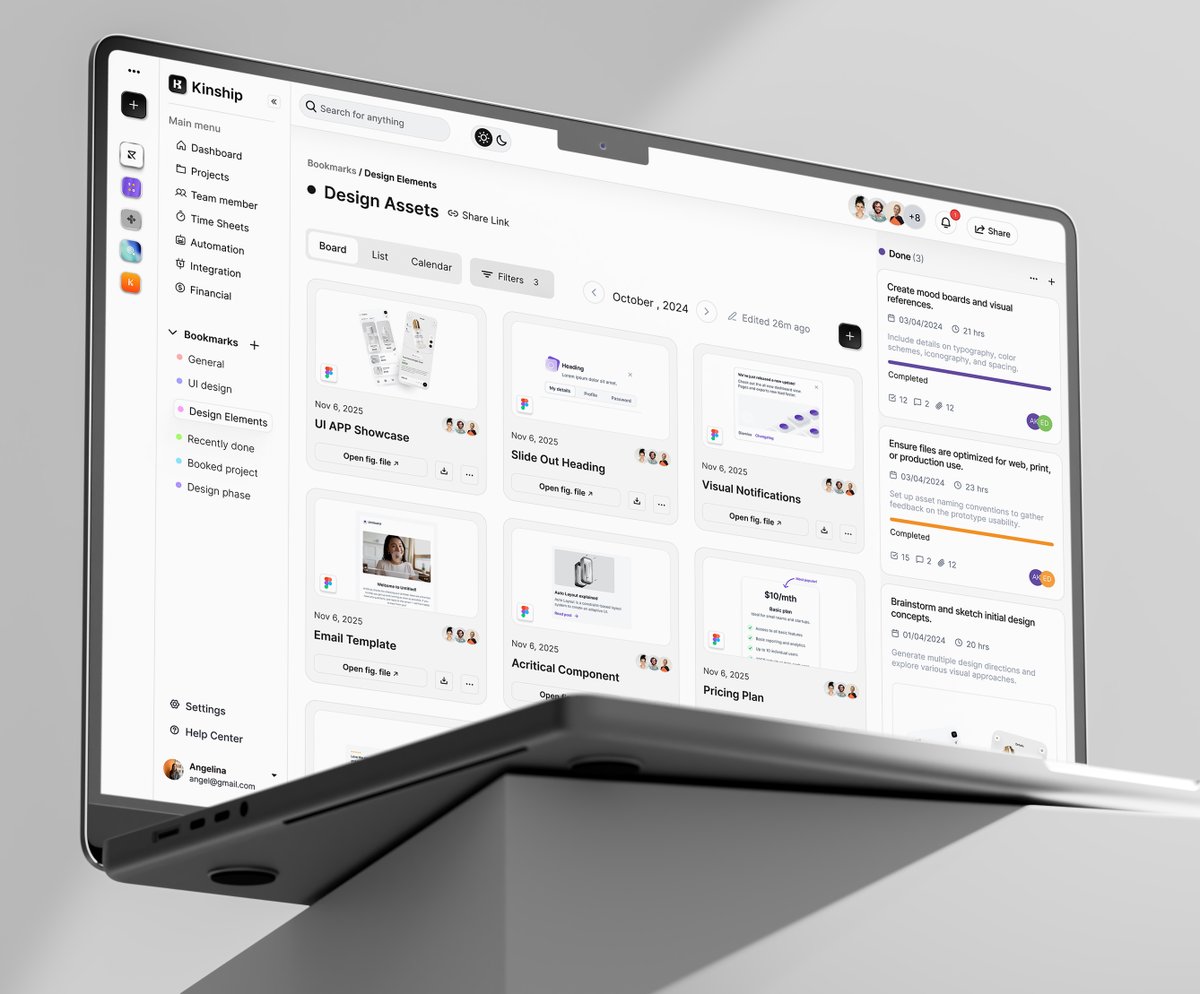 design_ideat's tweet photo. We built a demo project management dashboard to answer one question:

“What if your project tool actually felt calm?”

Meet Kinship – a concept dashboard for product &amp; design teams.

#uiux #uxdesign #uidesign #dashboard #saas #productdesig https://t.co/mM12iVmvC8