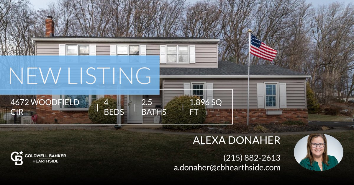 AlexaSellsBucks's tweet photo. 📍 New Listing 📍 Take a look at this fantastic new property that just hit the market located at 4672 Woodfield Cir in Doylestown. Reach out here or at (215) 882-2613 for more information

Call me today to start the process of buyi... https://t.co/KxRP14DPuB https://t.co/NpHN7vbwKT