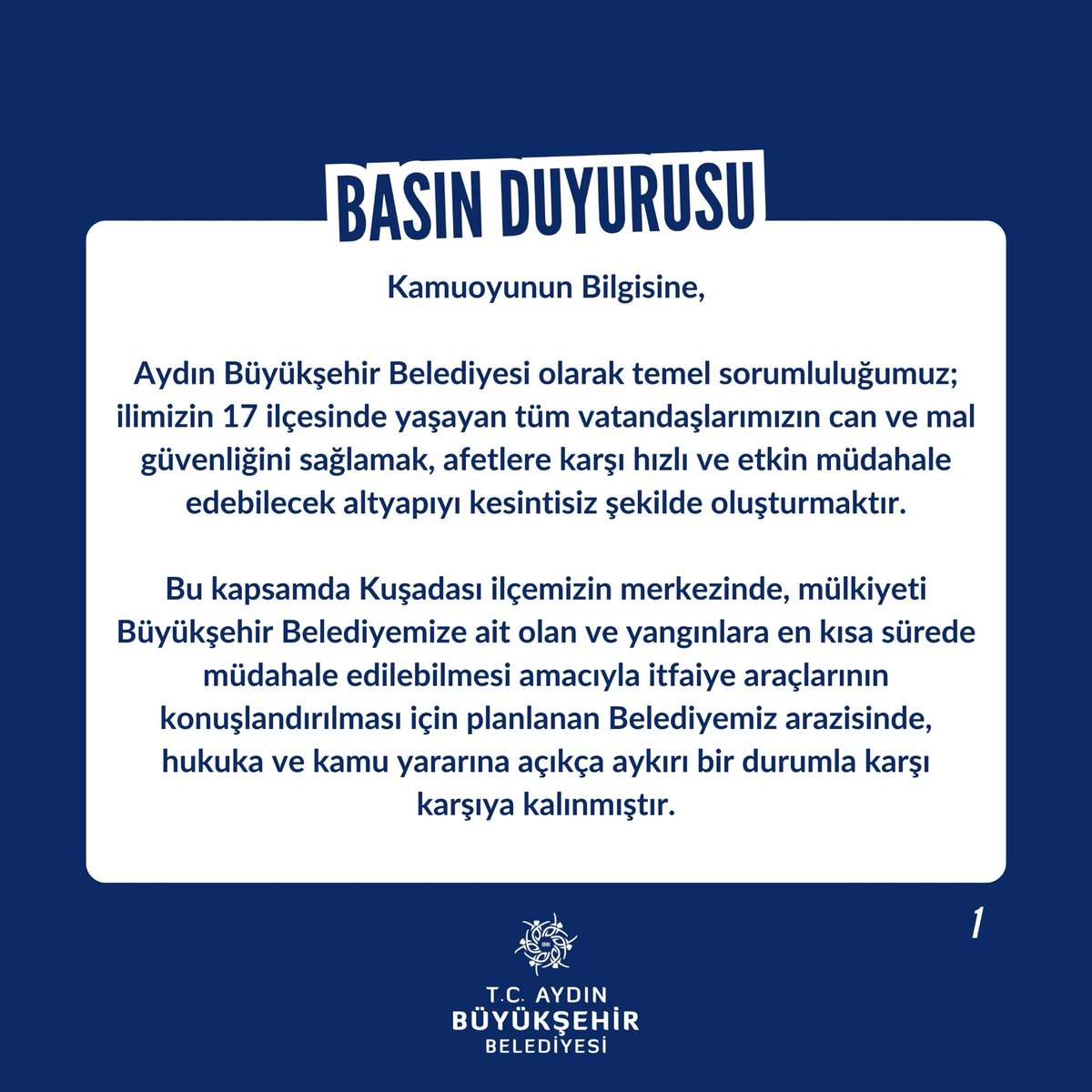 AydinBuyuksehir's tweet photo. BASIN DUYURUSU ‼️

Detaylar 👉 https://t.co/6SlGuMw6c5 https://t.co/qrkrGjvOgZ