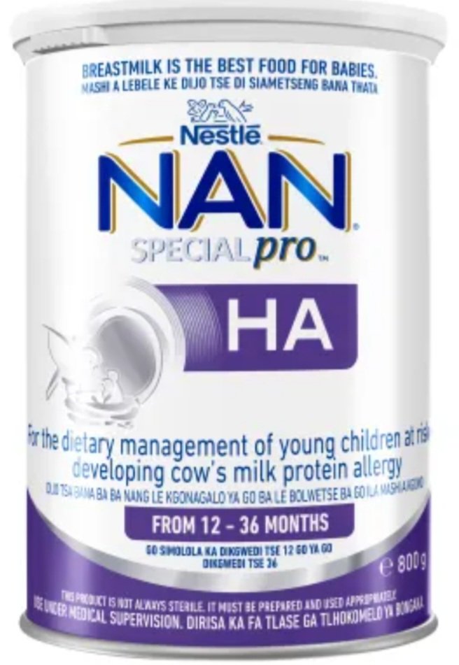 In a product alert, the National Consumer Commission (NCC) recalled NAN Special Pro HA 800g, with batch number 51660742F3, following the identification of a potential presence of Cereulide, a toxin produced by Bacillus cereus, which constitutes a food safety concern.