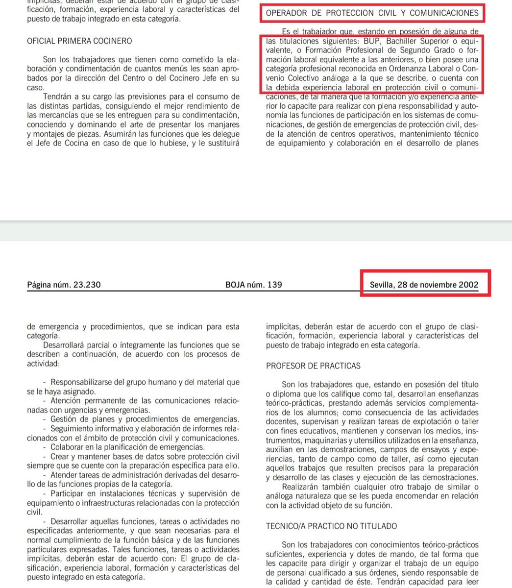 Tweety__112's tweet photo. @112ANDALUCIARLT En 2002 se podía acceder a la categoría de Operador de PC y Comunicaciones con BUP, equivalente o experiencia. En 2015 @ccooandalucia y @CSIFAndalucia firmaron q no podríamos entrar restringiendo acceso por titulación y un certificado distinto al nuestro. Nos vendieron otra vez. https://t.co/ysPbLEo4Yl
