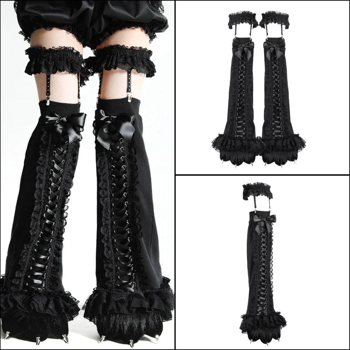 antigones_majoh's tweet image. 再入荷のお知らせ⋆͛📢⋆

CAT CLAW LEG HARNESS (BLACK)

NEQ 新作レッグハーネス🐈‍⬛
全体に編み上げデザイン、猫足＆爪がついたオリジナルレッグハーネス🐾
ミニ丈のスカートやパンツと合わせて着るのがオススメです😻