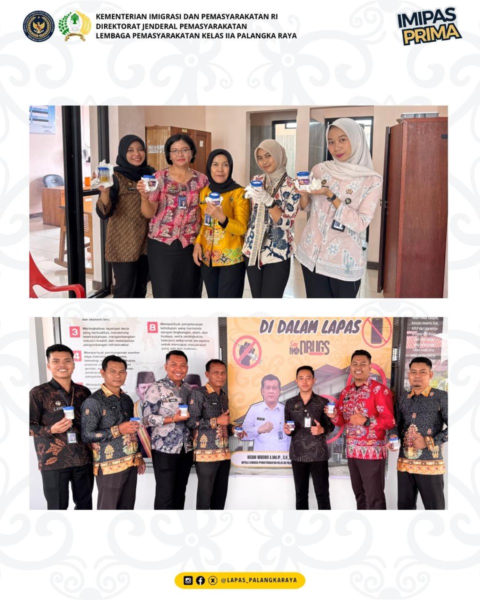Wujudkan Lapas Bersih Narkoba, Lapas Palangka Raya Gelar Tes Urine

#kemenimipas
#Ditjenpas
#pemasyarakatan
#guardandguide
#DitjenpasKalteng
#IPutuMurdiana
#infoimipas
<a href="/kemenimipas/">Kementerian Imigrasi dan Pemasyarakatan Republik I</a>
@kemenimipas_story
@diary_kemenimipas
<a href="/galeri/">galeri</a>.kemenimipas
@kanwilditjenpaskalteng