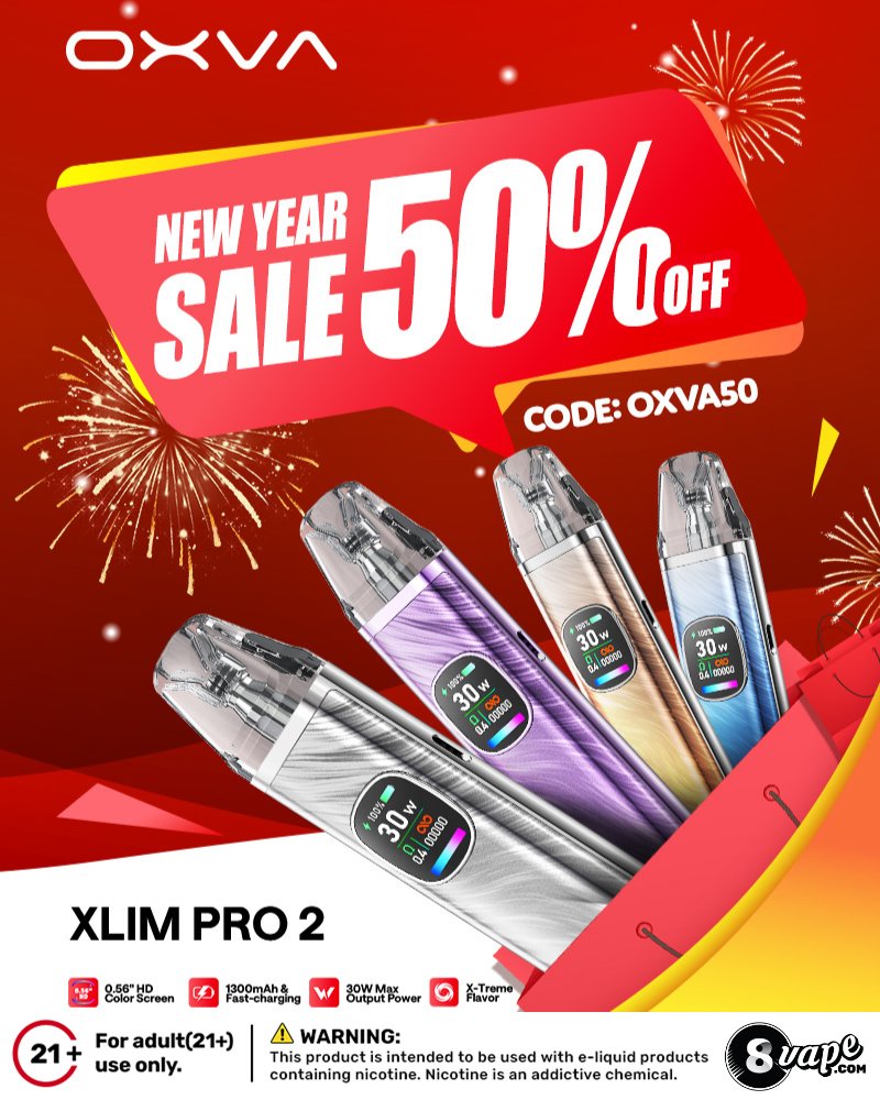 Ring in the New Year with BIG savings 🎉
Get 50% OFF OXVA XLIM PRO 2 with code OXVA50 – now through Feb 5, 2026!
30W power ⚡ fast charging 🔋 amazing flavor 💨 — upgrade your vape game today!
👉 Shop now: eightvape.com/product/oxva-x…
#OXVA #XLIMPRO2 #VapeSale #VapeDeals #EightVape