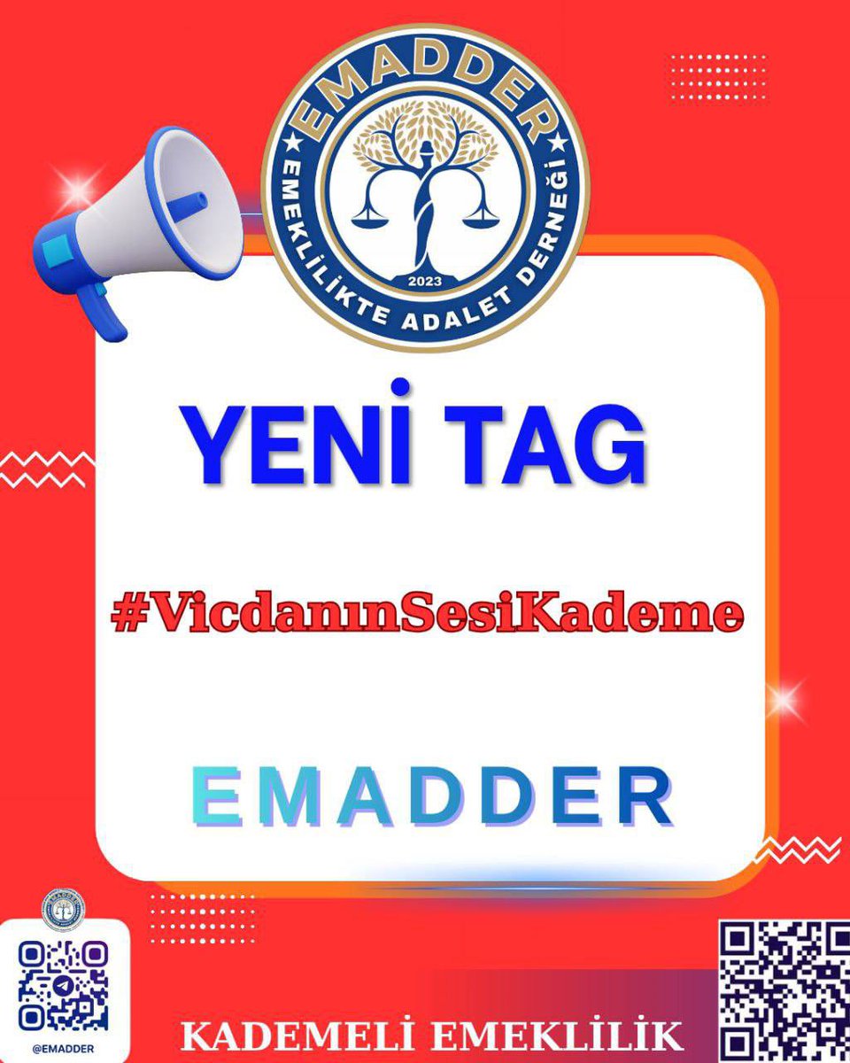 📣📣 TAG DUYURUSU 📣📣
👇👇👇👇👇👇
#VicdanınSesiKademe

Vicdan, adaletin pusulasıdır.
O pusula şaştığında yalnız emekçi değil, toplum kaybeder.
Yıllarca prim ödeyen, emeğini alın teriyle veren insanları
bir günle, bir tarihle 17-20 yıl bekletmek
ne hukuka sığar ne de vicdana.