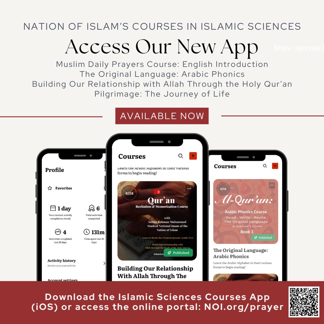 Islamic Sciences Courses (noi.org/prayer) has launched an engaging new app that provides dynamic Courses in the Principle practices of Islamic faith such as Qur’anic recitation, and Muslim daily prayers (salah).

Access the all new app on your phone, tablet, or computer!