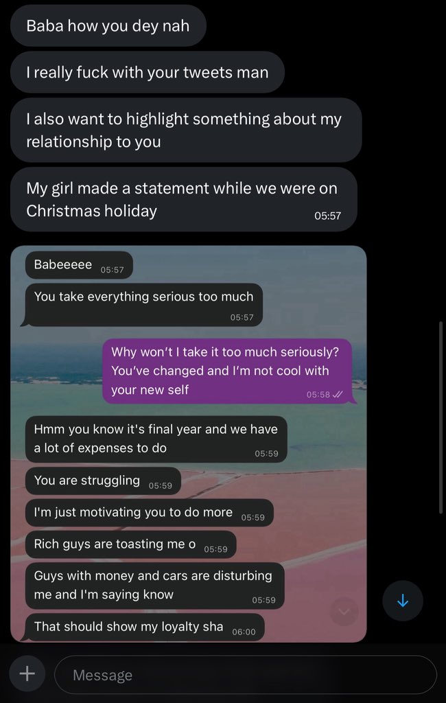 Feeztm's tweet image. “I’m just motivating you to hustle more because rich guys are approaching me”….. his girlfriend warns him..!  

Please advise a fellow bro. 👇🏽