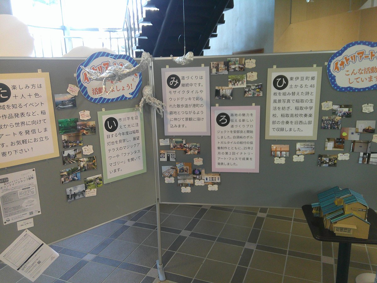 【東伊豆町立図書館】展示のお知らせ　～1/25

  郷土の偉人・西山五郎さんに縁のある邸宅を拠点に、アートによる人のつながりを生み出す【イナトリアートセンター】による展示 
 
発足の経緯とこれまでの活動をパネルや写真で紹介。 空き家の利活用やまちづくりに興味のある方にもおすすめです。