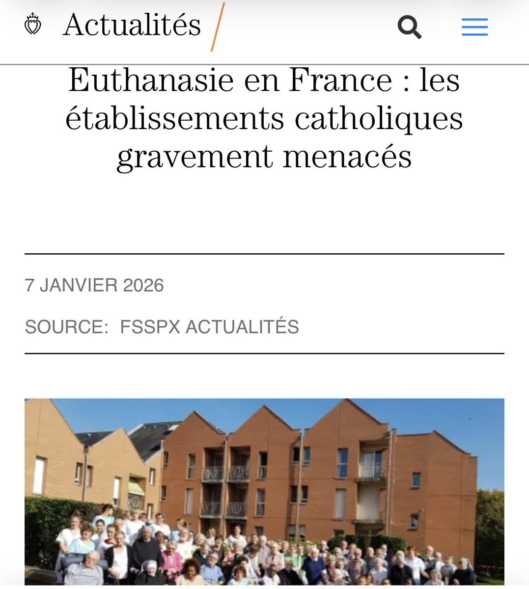 camille_moscow's tweet image. 🇫🇷✝️ LA FRANCE S’APPRÊTE À PUNIR CEUX QUI REFUSENT DE DONNER LA MORT

En France, la loi sur l’euthanasie ne se contente plus d’autoriser.
Elle impose.

Des maisons de retraite et établissements de soins catholiques comme « Les petites sœurs des pauvres » pourraient être…
