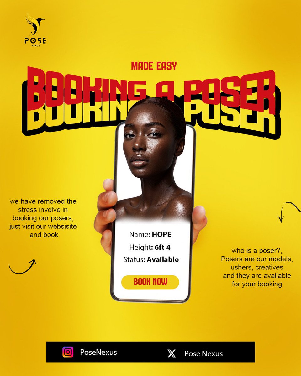 posenexus's tweet photo. Booking a poser has never been made this easy, stress free and simple. Head over to our website and book a poser now.
#viralvideo #fypviraltwitter #AFCON2025 #posenexus #Trending https://t.co/2yJovADgSz