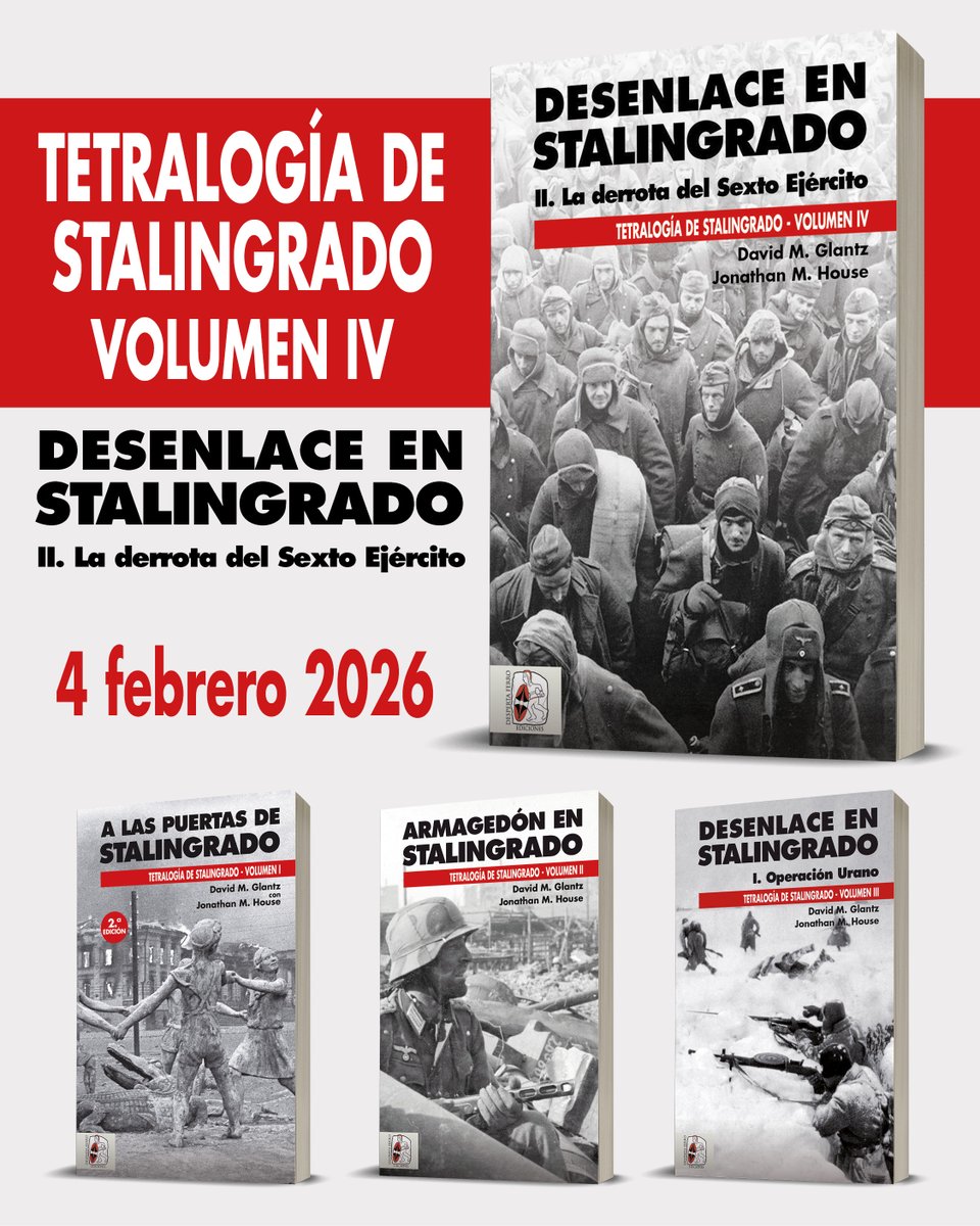 El próximo 4 de febrero llega a librerías 'Desenlace en Stalingrado II. La derrota del Sexto Ejército', volumen IV y último de la monumental Tetralogía de Stalingrado de David Glantz y Jonathan House.
⬇️ Capítulo de descarga gratis en nuestra web
📬 Preventa con gastos de envío