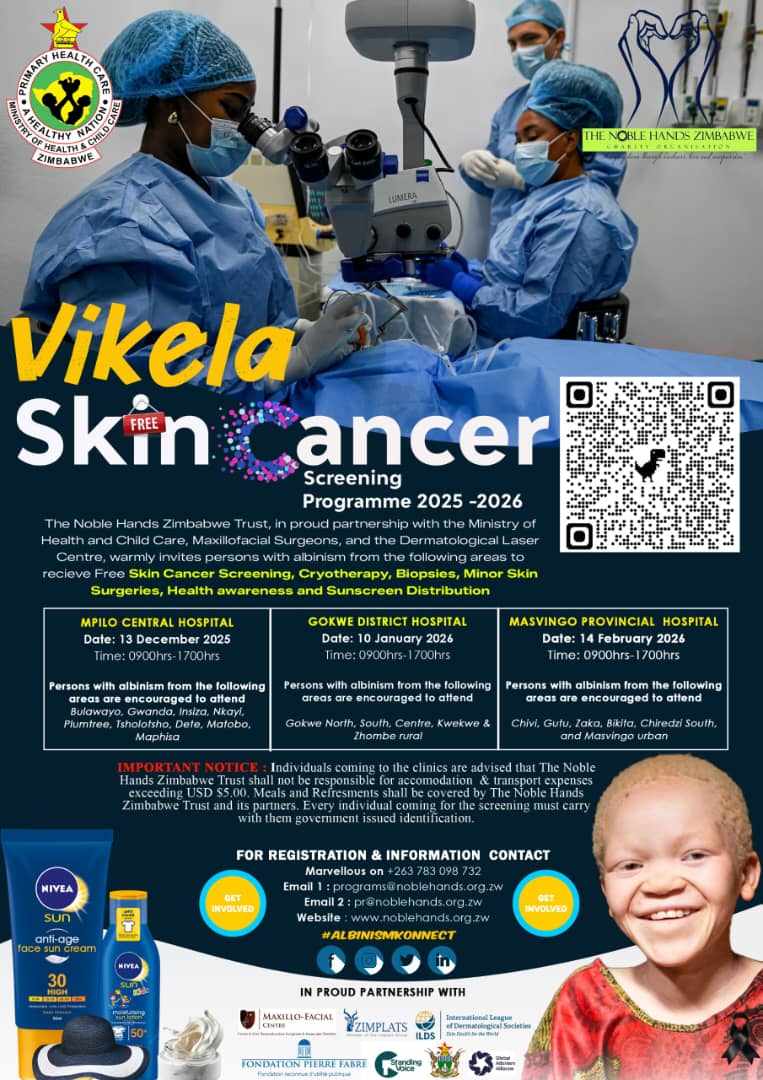 Im very excited 
✅️ Dermatologist Confirmed 
✅️ Oncologist Confirmed 
✅️ Surgeon + Team Confirmed 

This Saturday we are in Gokwe tichifambira mberi nechirongwa che Albinism Konnect under the Vikela Skin Cancer Screening medical outreach. This year ndirikumhanya ne