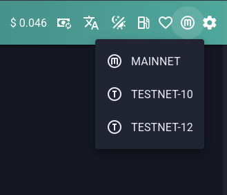 Lots of minor smaller improvements implemented through the holidays. Many due to #Kaspa community feedback, use github.com/kaspa-stream/e… to give feedback. 🤝

Also! Testnet-12 explorer is online, as well as a network selector button ;) Check it out: tn12.kaspa.stream