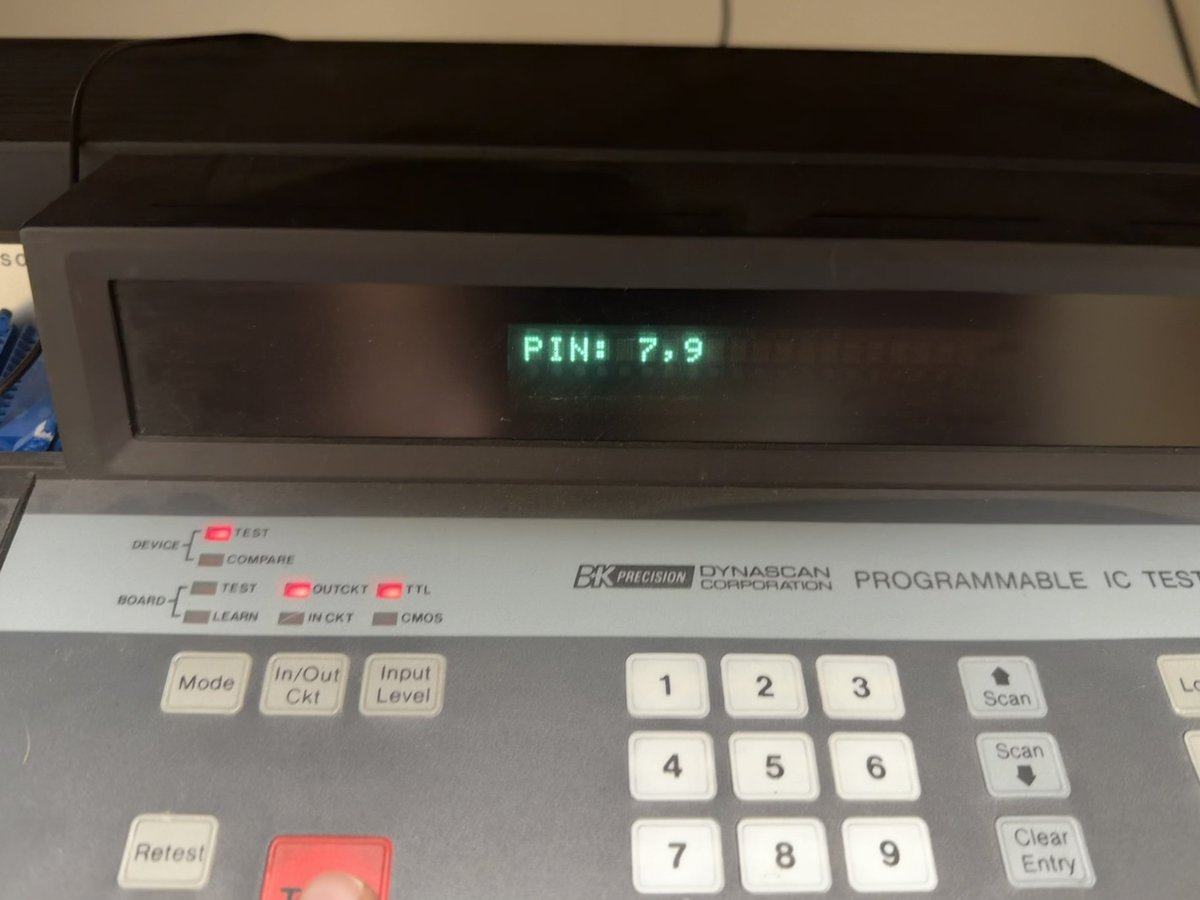 I thought I was done with this Sega System 32 #arcade board but playtesting revealed that it would still freeze up periodically. It seems that another TTL clock buffer just to the left of the one I just replaced is bad as well - I even cross-tested it with two testers to be sure.